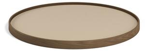Brdr. Krüger - Tray - Oak Smoked Oiled model 60 - Bricka - SUNNY (Creme / Gul) - Ø60 cm H2,5 cm
