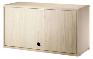String Furniture - Cabinet With Flip Doors - Skåp - Ash - Large - W78 x H42 x D30 cm
