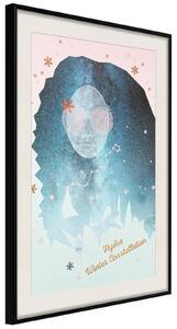 Inramad Poster / Tavla - Winter Constellation - 20x30 Svart ram med passepartout