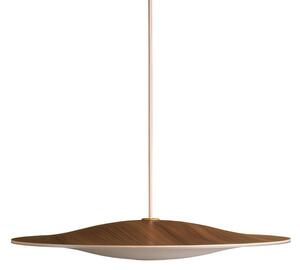 Piet Hein - Sinus-Wood 550P - Hängande lampa - Valnød-Opal-glas (LED 10,5W) - Creme Hvid textil ledning - 8 x 55 x 55 cm