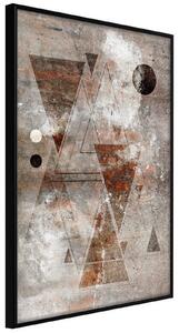 Inramad Poster / Tavla - Brick-Built Triangles - 20x30 Guldram