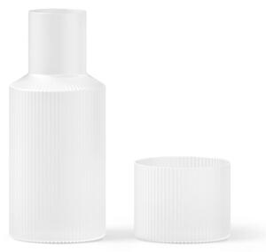 Ferm Living - Ripple Carafe Set - Karaff - Frosted - H18 x Ø7,5 cm