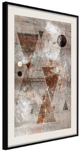 Inramad Poster / Tavla - Brick-Built Triangles - 20x30 Guldram