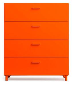 String Furniture - Relief Chest Of Drawers - Wide - Byrå - Orange - Legs - W82 x H92,2 x W41 cm