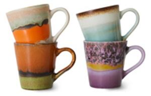 HKLiving - 70s Espresso Mugs (Set of 4) - Kopp - Retro - H8 x L5,8 x W6,2 cm