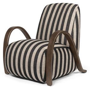 Ferm Living - Buur Lounge Chair - Lounge stol - Dark Stained/Sand Bl - W: 75 x H: 87 x D: 84 cm