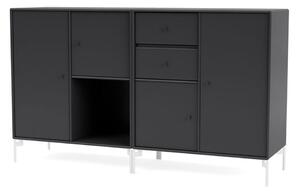 Montana - COUPLE - With white legs - Skänk - Anthracite - H 82.2 CM / W 139.2 CM / D 38 CM