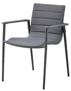 Cane-line - Core stol m. armlæn - Trädgårdsstol - Grey - W60 x D63 x H83 cm