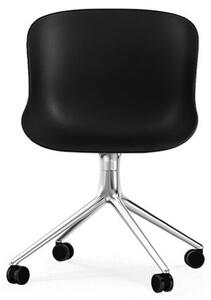 Normann Copenhagen - Hyg Chair Swivel 4W - Kontorsstol - Black - Aluminum - H: 84 x L: 54 x D: 53,5 x SH: 46 cm