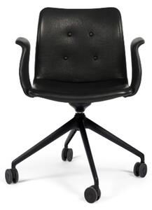 Bent Hansen - Primum Chair Dynamic - Kontorsstol - Zenso 2 Læder 207 - Black - H: 81, D: 60,5, SH: 46, SD: 44, ARH: 69 cm