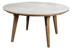 Cane-line - Aspect Table - Matbord - Stel: Teak / Bordplade: Grå Fossil Keramik - Ø144 - Ø: 144 x H: 74 cm