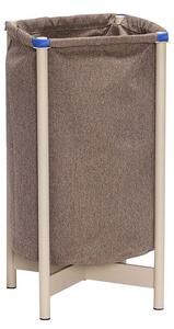 Hübsch - Pod Laundry Bag - Tvättkorg - Blå / Brun / Sand - Ø32 x H66 cm
