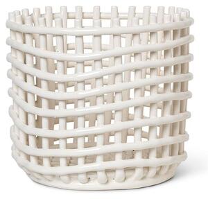 Ferm Living - Ceramic Basket - Korg - Large - Off White - Ø23,5 x H21 cm