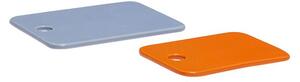 Hübsch - Amare Ceramic Boards (set of 2) - Platta - Ljusblå / Orange - 16 x 12 x H8 cm, 20 x 15 x H8 cm