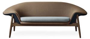 Warm Nordic - Fried Egg Sofa / Smoked Oak - Soffa för 2 personer - Hero 791 (Blue) / Sprinkles 724 (Brown) / Mosaic 722 (Grey) - L186 x W68 x H68 cm