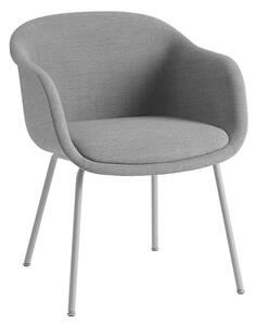 Muuto - Fiber Conference Armchair - Kontorsstol - Remix 133 / Grey / Tube Base - H77,5 x W63,5 x D61 x SH49 cm