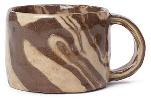 Ferm Living - Ryu Mug - Mugg - Low - Sand/Brown - W8.5 x D11 x H6.3 cm
