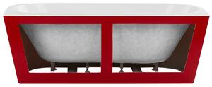 Badkar Röd Silver Akryl 170 x 80 cm Fristående Oval Blank Modern Kurvig Beliani