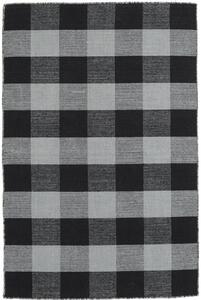 Check Kilim Matta - Svart / Grå 120x180