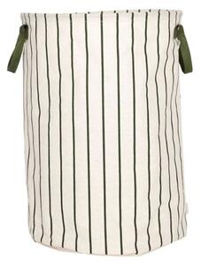OYOY LIVING - Raita Laundry/storage Basket - Tvättkorg - 701 Green / Offwhite (Large) - Ø38 x H54 cm