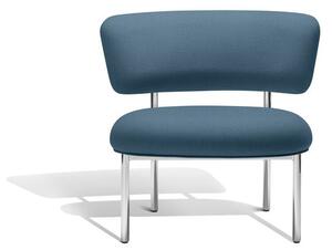 Møbel Copenhagen - Font Lounge Chair - Lounge stol - Petrol Blue Vidar 733 - Polished Steel Frame - W: 66 x D: 76 x H: 67 x SH: 38 cm