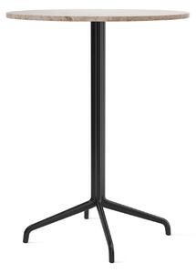 Audo Copenhagen - Harbour Column Bar Table 4-star - Black/Sand - Ø80 cm - Barbord - Norm Architects - Svart - Metall/Sten