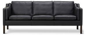 Fredericia Furniture - Mogensen 3-Seater Sofa 2213 by Børge Mogensen - Soffa för 3 personer - Max 98 Black / Black Lacquered Oak - W221 x D81 x H80 x SH43 cm