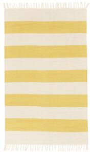 Bomull stripe Matta - Gul 100x160