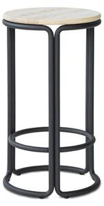PLEASE WAIT to be SEATED - Hardie Counter Stool / By Philippe Malouin - Barstol - Natural Ash / Black - Ø36 x H64 cm