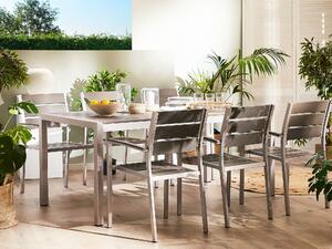Matbord i Grå Färg av Anodiserad Aluminium för 6 Personer 180 x 90 cm i Modern Stil Beliani