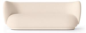 Ferm Living - Rico 3-pers Sofa - Soffa för 3 personer - Wool Bouclé - Off-White - W210 x H79 x D81,5 cm