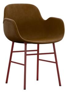 Normann Copenhagen - Form Armchair Full Upholstery Steel - Matstol - Red Steel / City Velvet vol. 2 30 - H80 x W56 x D52 x SH44 cm