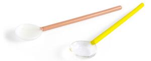 HAY - Glass Spoons - Skedar - Round - Bright Yellow & Brown - L15 x W3 cm (2 pcs)