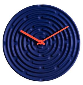 Raawii - Minos Clock - Klockan - Horizon Blue & Traffic Orange - Ø42 x H4,2 cm