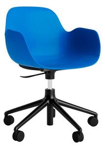 Normann Copenhagen - Form Armchair Swivel 5W Gas Lift Alu - Kontorsstol - Black Aluminium / Bright Blue - H73/86 x L72,5 x SH37/50 cm