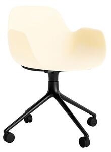 Normann Copenhagen - Form Armchair Swivel 4W Alu - Kontorsstol - Cream / Black Aluminum - H79 x W56 x D52 x SH44 cm