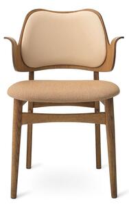 Warm Nordic - Gesture Chair / Teak Oiled Oak - Matstol - Vegetal 90 (Nature) / Sprinkles 254 (Latte) - L58 x W54 x H80 cm