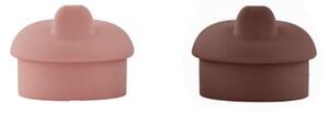 OYOY MINI - Kappu Låg - Lock - Coral / Choko - Ø6,5 x H5 cm