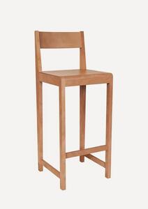 FRAMA - Bar chair 01 - Barstol - High - Warm Brown Wood - W39,5 x D39,7 x H104,5 x SH75 cm