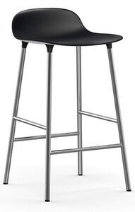 Normann Copenhagen - Form Barstool 65 cm Steel - Barstol - Black / Chrome - H77 x W42,5 x D42,5 x SH65 cm