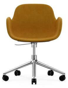 Normann Copenhagen - Form Armchair - Swivel 5W Gaslift Full Upholstery - Kontorsstol - Frame: Aluminium / Fabric: City Velvet vol. 2 60 - L: 72,5 x H: 73/86 x SH: 37/50 cm