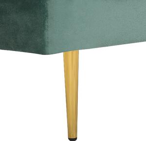 Schäslong Mintgrön Sammet Stoppad Vänstervänd Metallben Kudde Modern Design Beliani