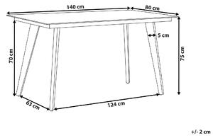 Trädgårdsbord Grå Glasskiva 140 x 80 cm Metallben Rektangulär Minimalistisk Industriell Beliani