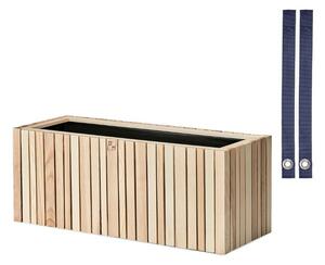 SQUARELY CPH - GrowWIDE & HoldON - Växtlåda - Natural Ash - Blue Nylon - W60 x H24 x D22 cm (Straps 38 cm)