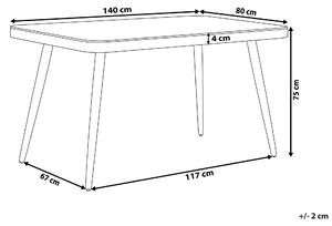 Trädgårdsbord Grå Glasskiva140 x 80 cm Metall Ben Rektangulär Minimalistisk Industriell Beliani