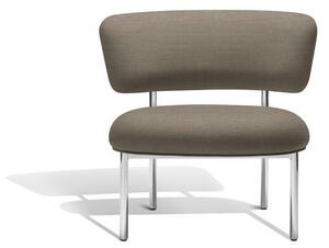 Møbel Copenhagen - Font Lounge Chair - Lounge stol - Tan & Grey Remix 233 - Polished Steel Frame - W: 66 x D: 76 x H: 67 x SH: 38 cm