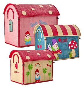 Rice - Raffia Toy Baskets - Set Of 3 - Förvaringslåda för barn - Therapy Theme - S: 33 x 24 x 36,5 / M: 45 x 38 x 33 / L: 50 x 40 x 33 cm