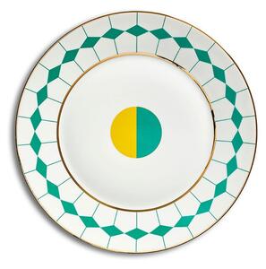 Reflections Copenhagen - Elvas & Ponta Dessert plate, set of 2 - Tallrikar - Green/Yellow/Gold - DIA: 23 cm