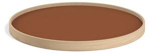 Brdr. Krüger - Tray - Oak Oiled model 50 - Bricka - CLAY (Cognac / Sort) - Ø 50cm H 3cm