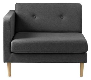 FDB Møbler / Furniture - L42 - Firhøj, Left Module - Modulär soffa - Eg - Mørkegrå (Edgware), Main Line Flax - H71 x B90 x D88 cm